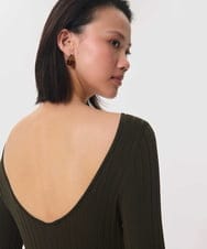 VZEAG23500 TARA JARMON(タラ ジャーモン) ビスコースリブニットドレス カーキ