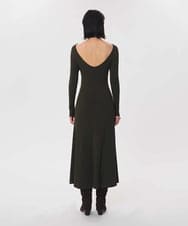 VZEAG23500 TARA JARMON(タラ ジャーモン) ビスコースリブニットドレス カーキ