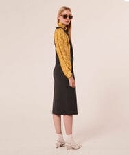 VZEAX18490 TARA JARMON(タラ ジャーモン) フランネルノースリーブドレス ダークグレー