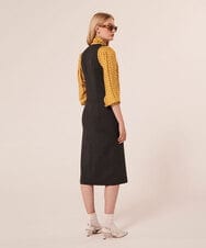 VZEAX18490 TARA JARMON(タラ ジャーモン) フランネルノースリーブドレス ダークグレー