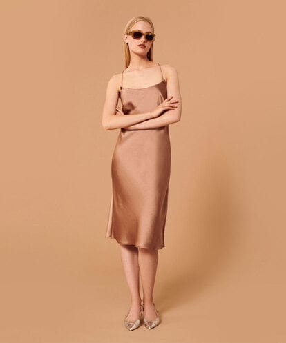 VZEAX27440 TARA JARMON Fluid satin dress