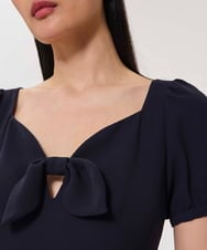 VZEGA04420 TARA JARMON(タラ ジャーモン) クレープドレス ミッドナイトブルー