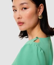 VZEGA13390 TARA JARMON(タラ ジャーモン) クレープドレス グリーン