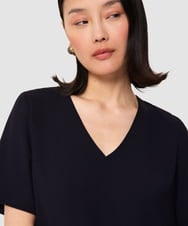 VZEGA15330 TARA JARMON(タラ ジャーモン) クレープドレス ミッドナイトブルー