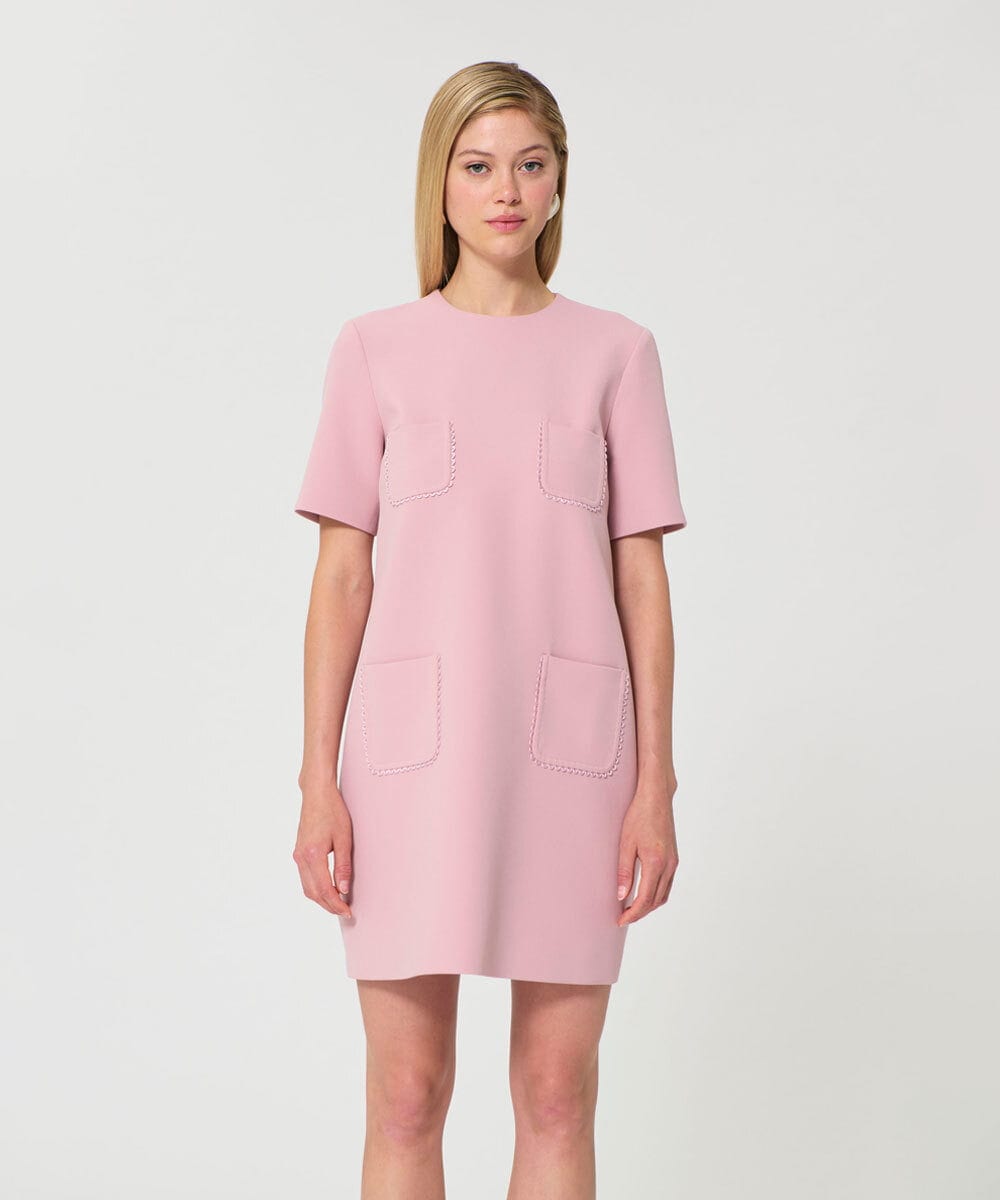 VZEGD01590 TARA JARMON(タラ ジャーモン) ダブルクロスドレス ピンク