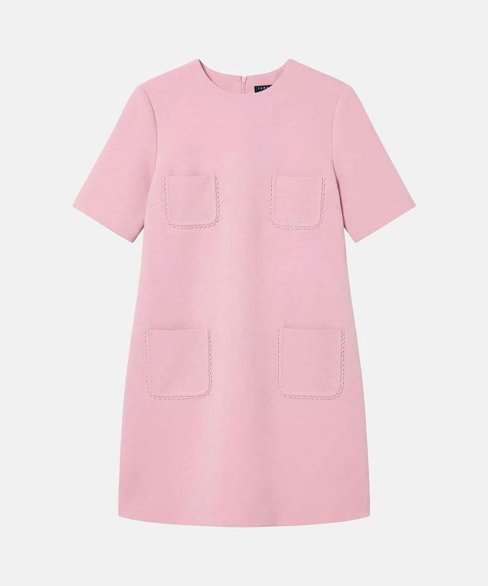 VZEGD01590 TARA JARMON(タラ ジャーモン) ダブルクロスドレス ピンク