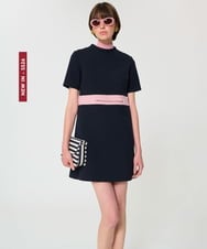 VZEGD02590 TARA JARMON(タラ ジャーモン) ダブルクロスドレス ネイビー