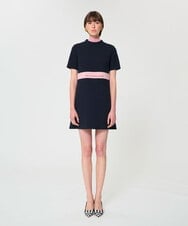 VZEGD02590 TARA JARMON(タラ ジャーモン) ダブルクロスドレス ネイビー