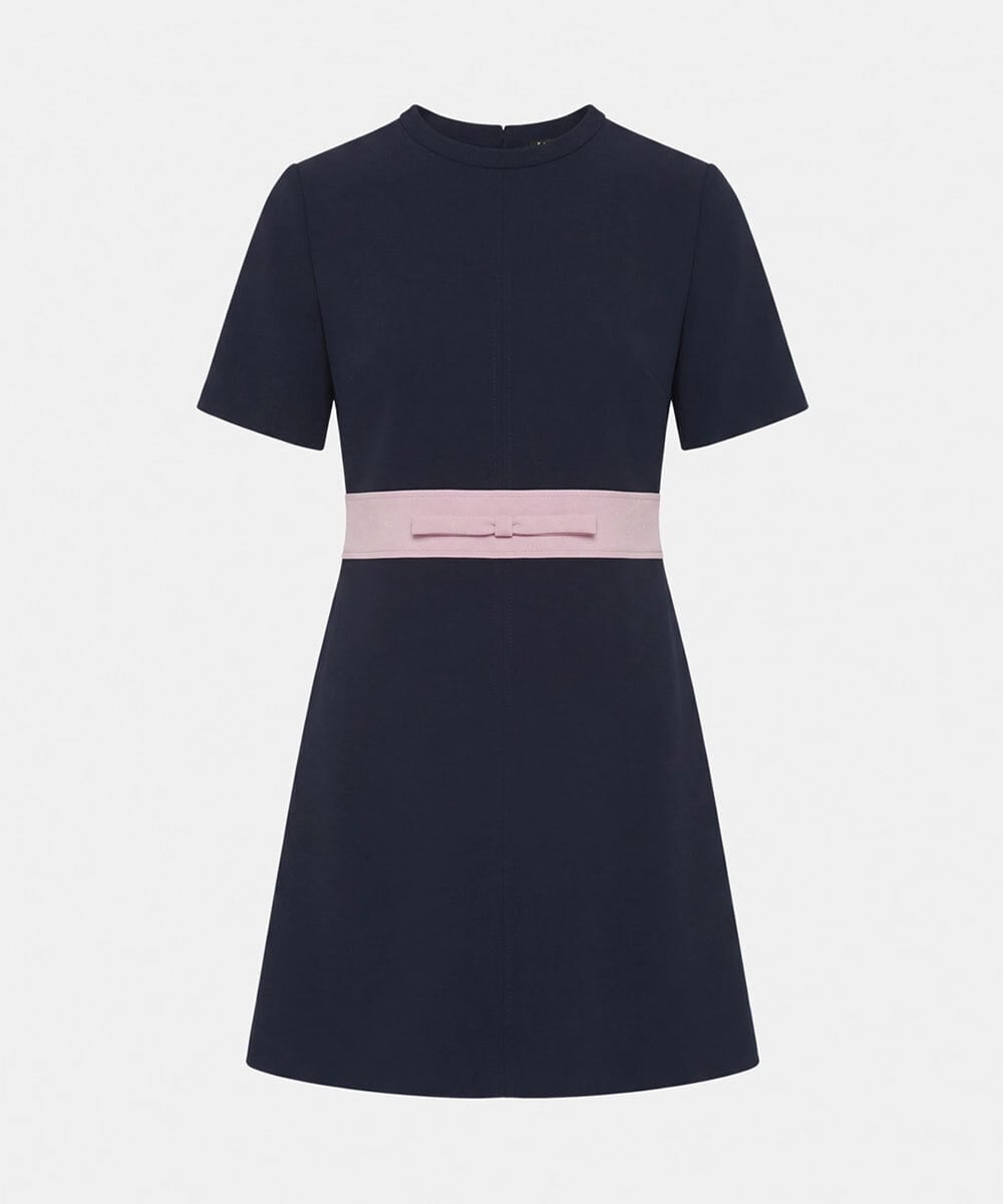 VZEGD02590 TARA JARMON(タラ ジャーモン) ダブルクロスドレス ネイビー