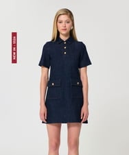 VZEGD03510 TARA JARMON(タラ ジャーモン) デニムドレス ネイビー