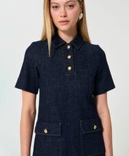 VZEGD03510 TARA JARMON(タラ ジャーモン) デニムドレス ネイビー