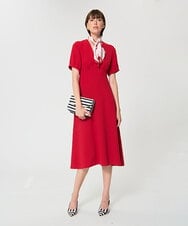 VZEGD06500 TARA JARMON(タラ ジャーモン) クレープドレス レッド