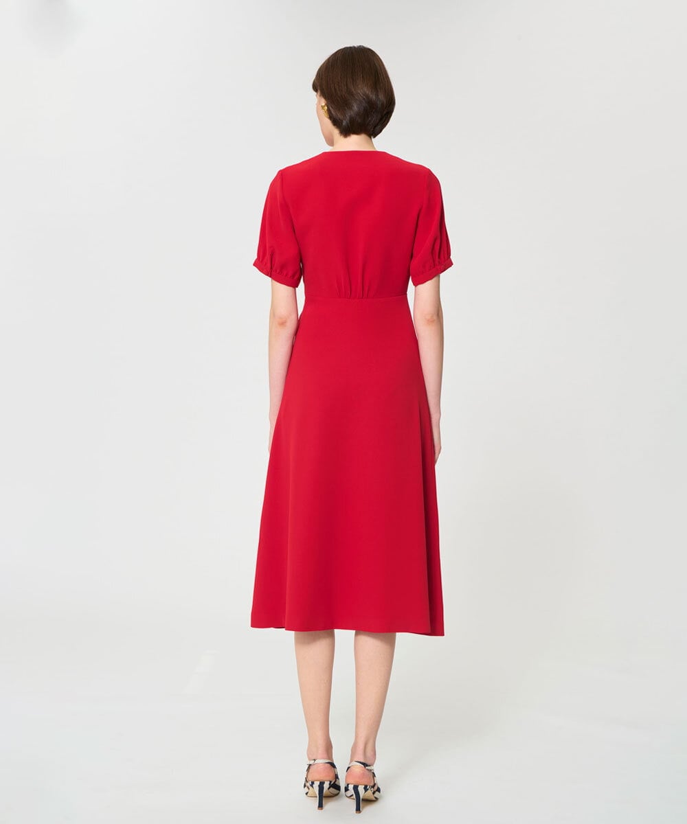 VZEGD06500 TARA JARMON(タラ ジャーモン) クレープドレス レッド