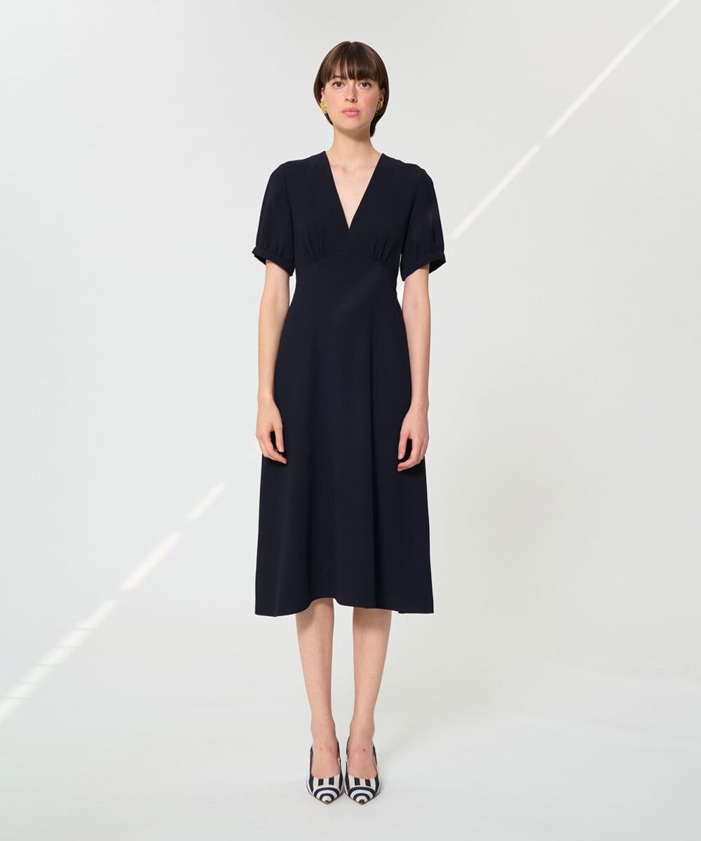 VZEGD06500 TARA JARMON(タラ ジャーモン) クレープドレス ネイビー