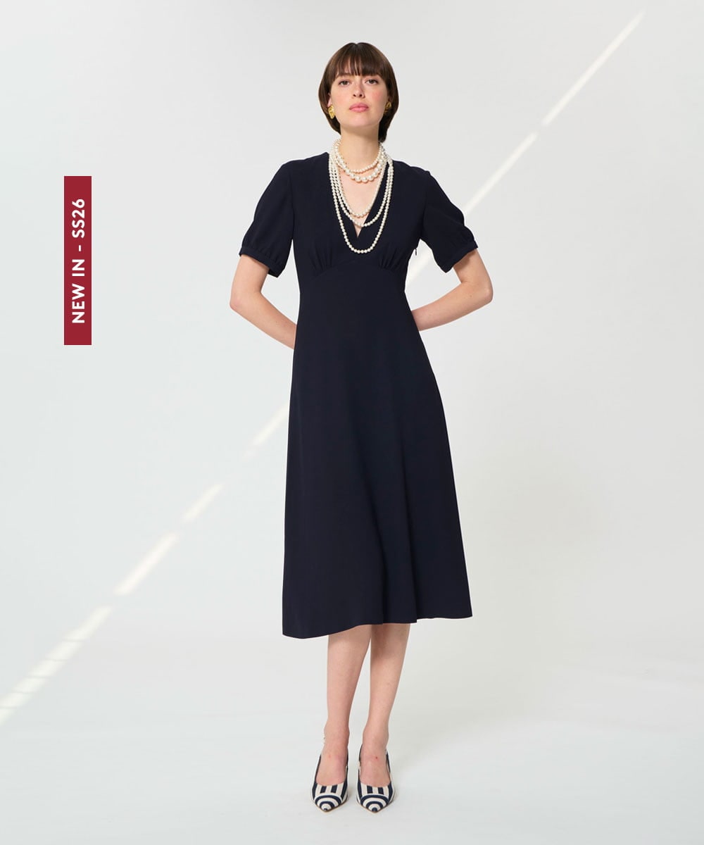 VZEGD06500 TARA JARMON(タラ ジャーモン) クレープドレス ネイビー