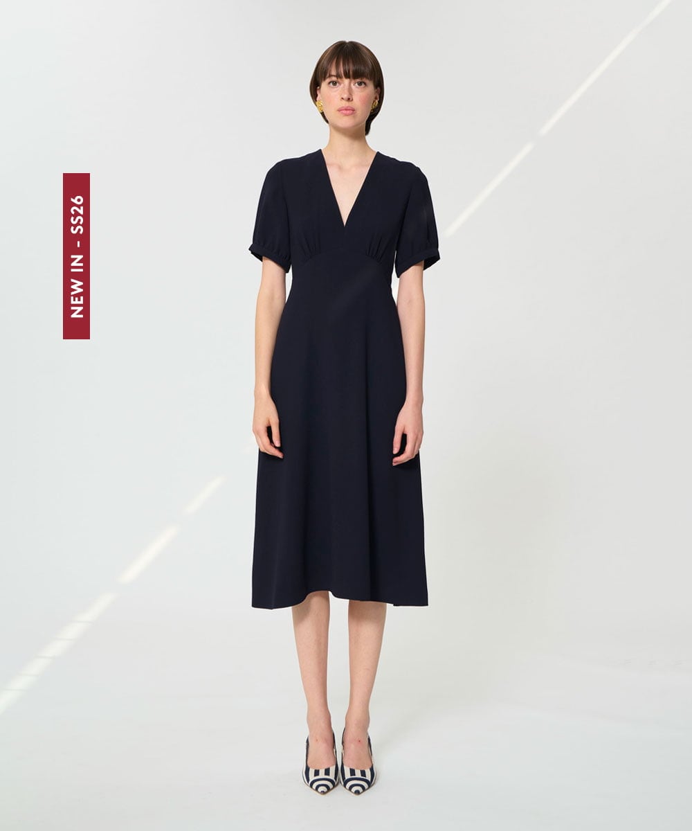 VZEGD06500 TARA JARMON(タラ ジャーモン) クレープドレス ネイビー