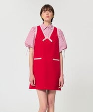 VZEGD07540 TARA JARMON(タラ ジャーモン) ダブルクロスドレス レッド