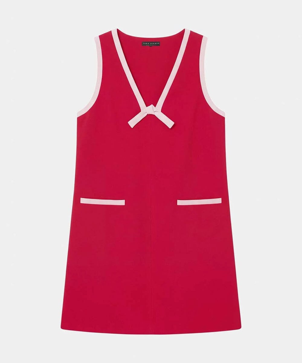 VZEGD07540 TARA JARMON(タラ ジャーモン) ダブルクロスドレス レッド