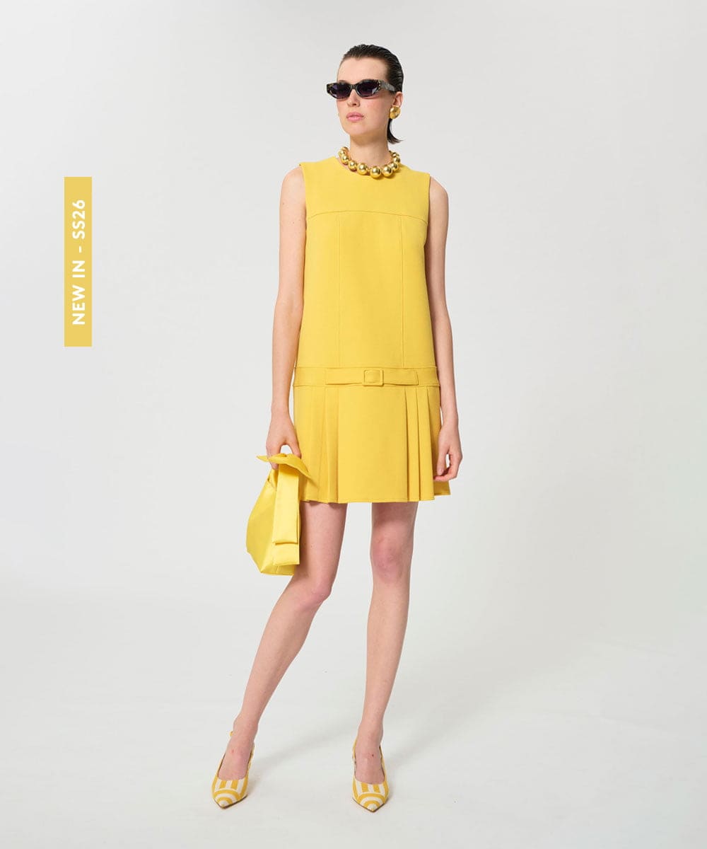 VZEGD08610 TARA JARMON(タラ ジャーモン) ヘビークレープドレス ミモザイエロー