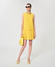 VZEGD08610 TARA JARMON(タラ ジャーモン) ヘビークレープドレス ミモザイエロー