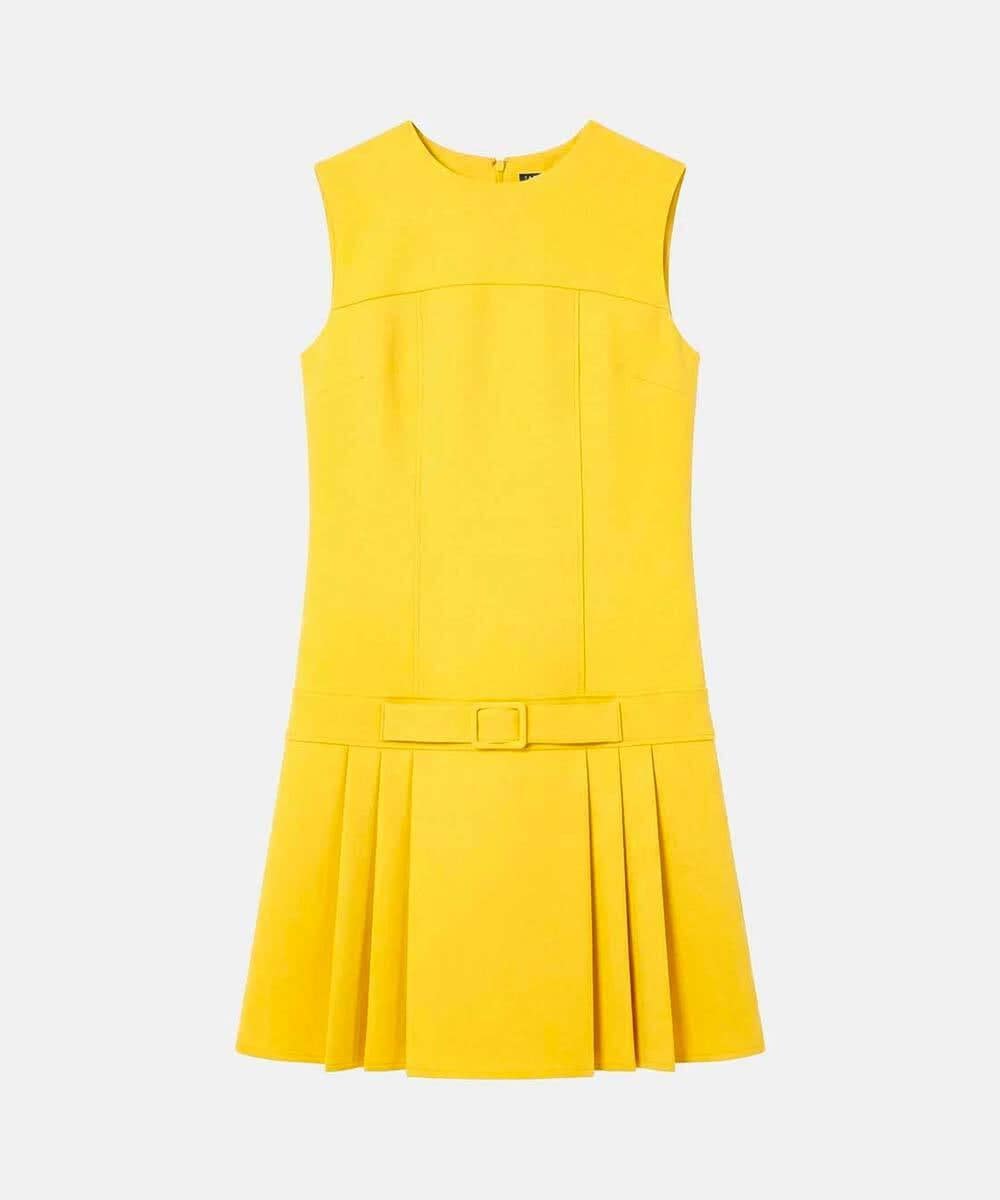 VZEGD08610 TARA JARMON(タラ ジャーモン) ヘビークレープドレス ミモザイエロー
