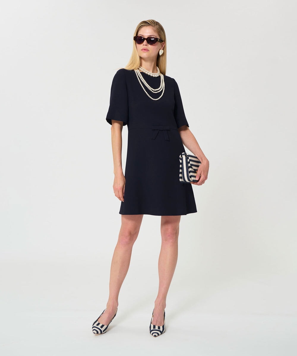 VZEGD09450 TARA JARMON(タラ ジャーモン) クレープドレス ミッドナイトブルー