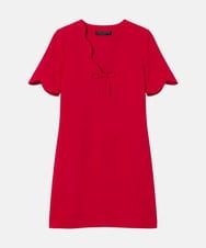 VZEGD10450 TARA JARMON(タラ ジャーモン) クレープドレス レッド