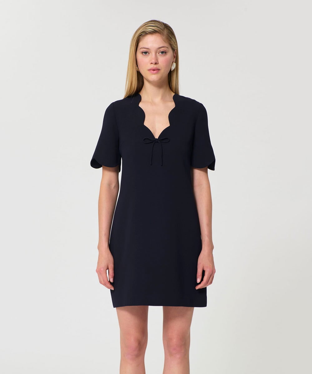 VZEGD10450 TARA JARMON(タラ ジャーモン) クレープドレス ミッドナイトブルー