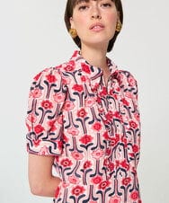 VZEGD11590 TARA JARMON(タラ ジャーモン) レトロブルームプリントドレス ピンク