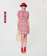 VZEGD11590 TARA JARMON(タラ ジャーモン) レトロブルームプリントドレス ピンク