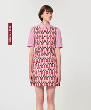 VZEGD12520 TARA JARMON(タラ ジャーモン) レトロブルームコットンピケドレス ピンク