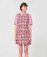 VZEGD12520 TARA JARMON(タラ ジャーモン) レトロブルームコットンピケドレス ピンク