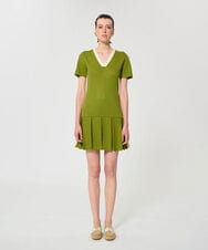 VZEGD13500 TARA JARMON(タラ ジャーモン) スマートピケニットドレス アップルグリーン