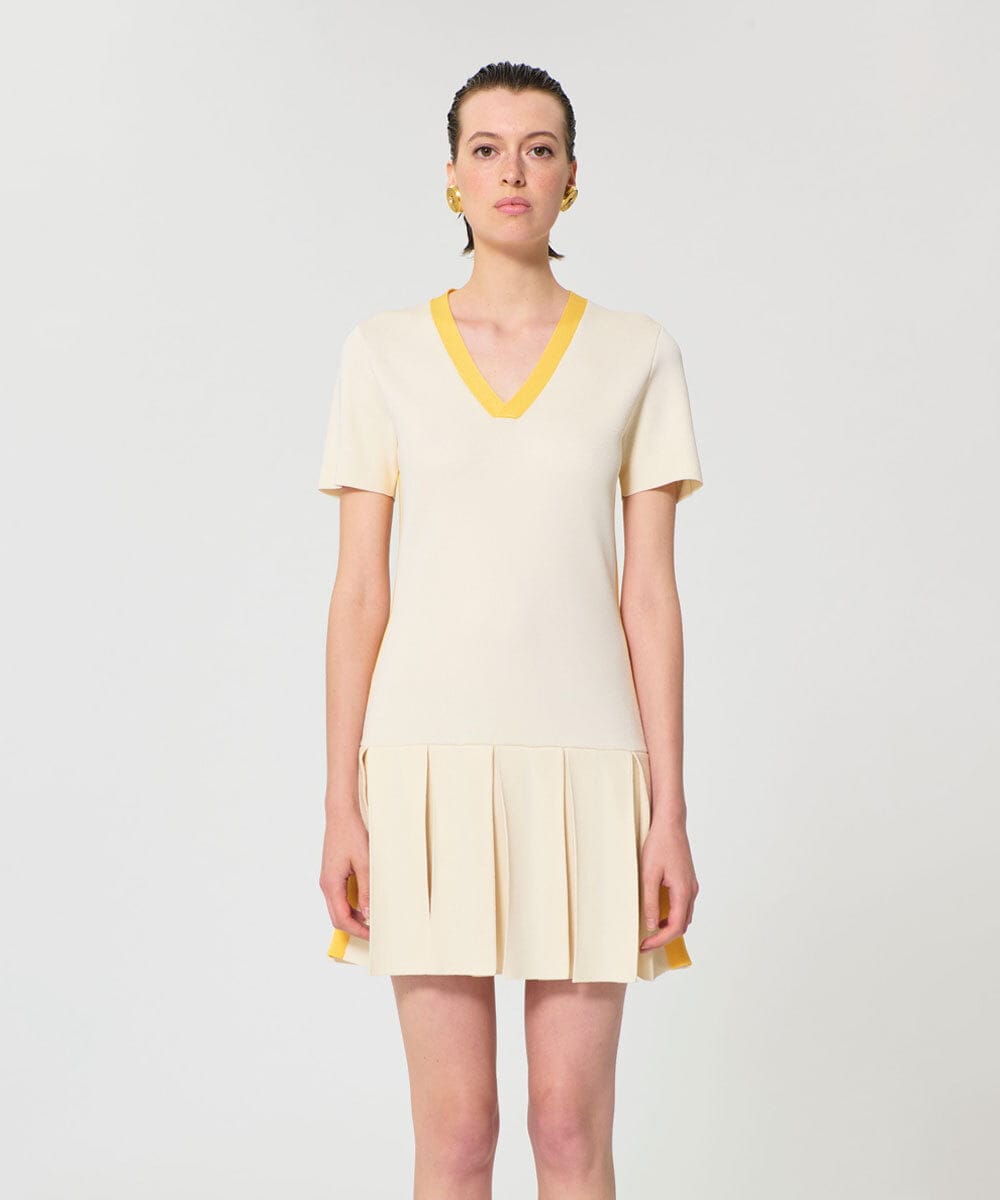 VZEGD13500 TARA JARMON(タラ ジャーモン) スマートピケニットドレス エクリュ