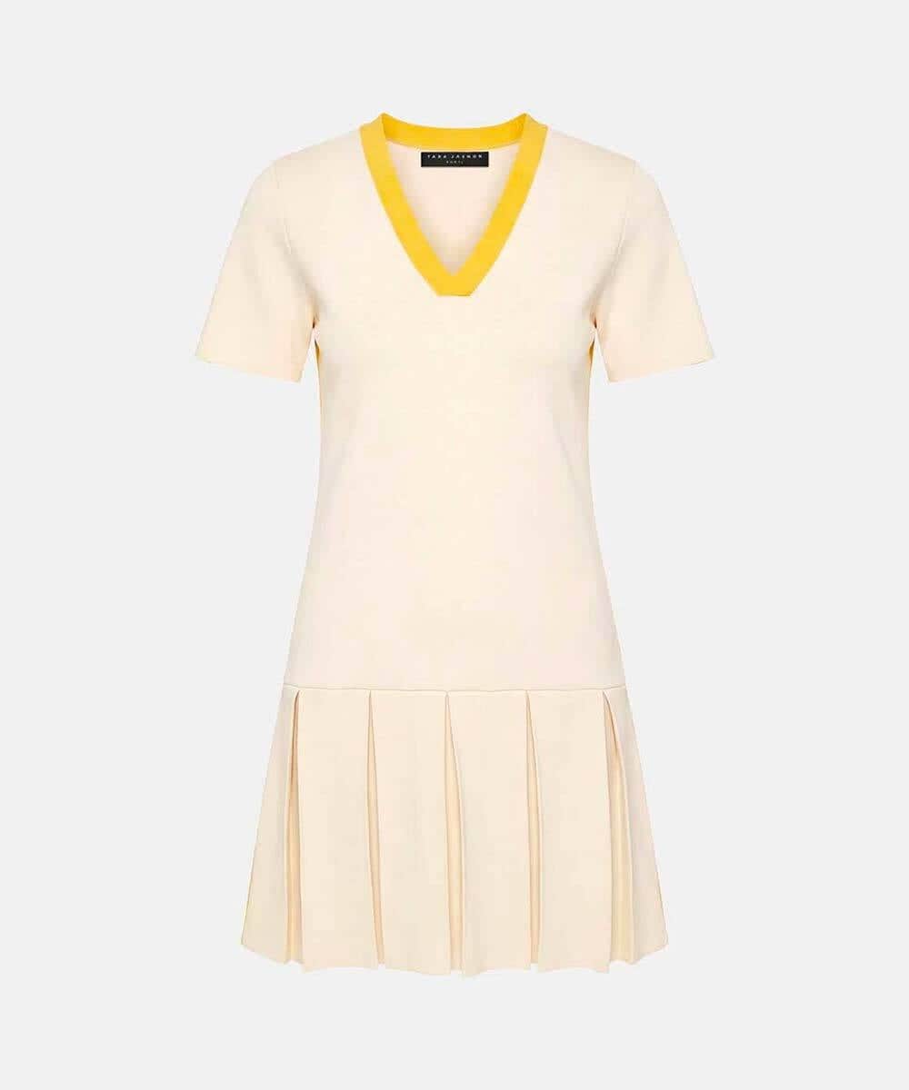 VZEGD13500 TARA JARMON(タラ ジャーモン) スマートピケニットドレス エクリュ