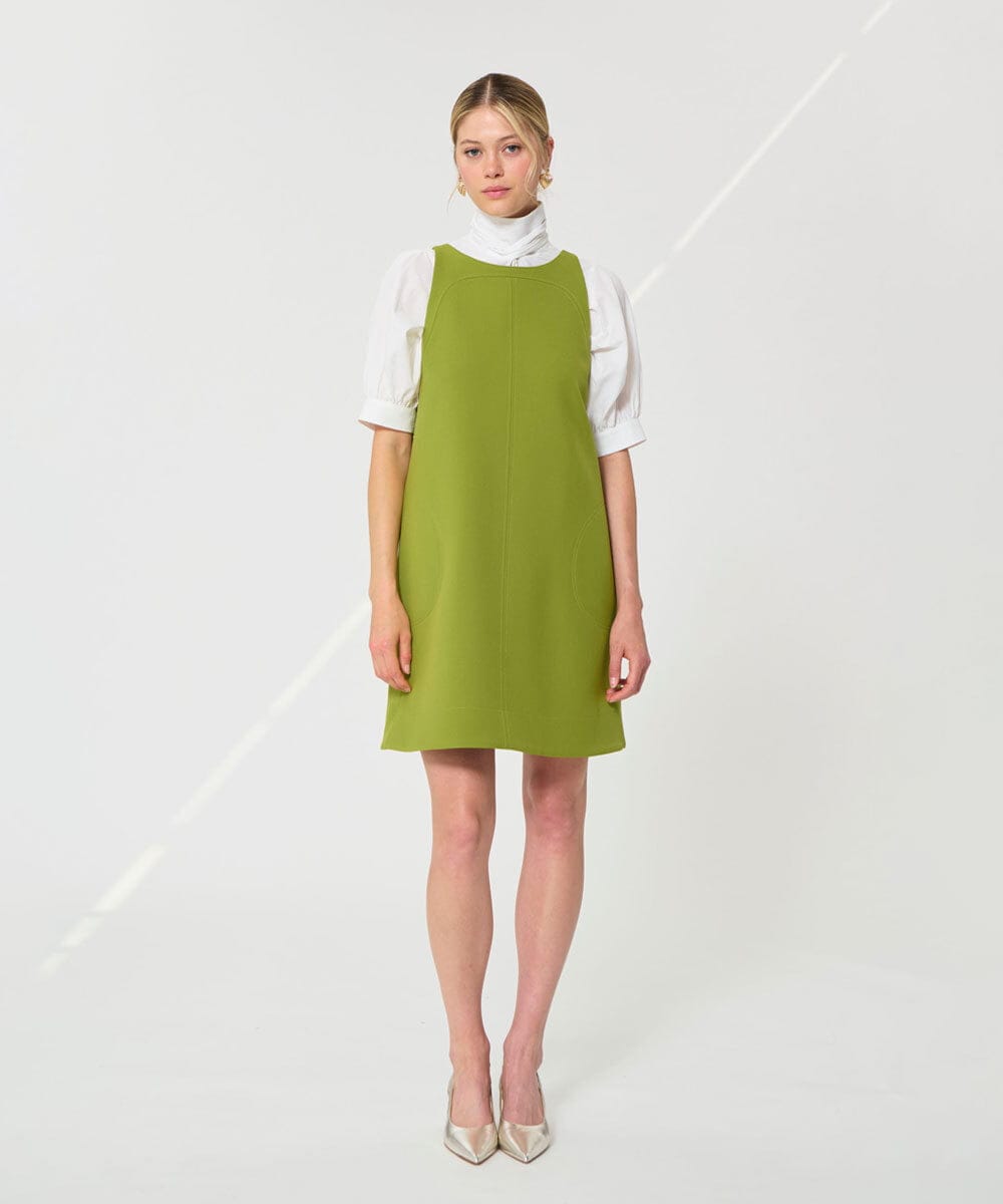 VZEGD14520 TARA JARMON(タラ ジャーモン) ダブルクロスドレス アップルグリーン