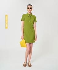 VZEGD15540 TARA JARMON(タラ ジャーモン) ダブルクロスドレス アップルグリーン