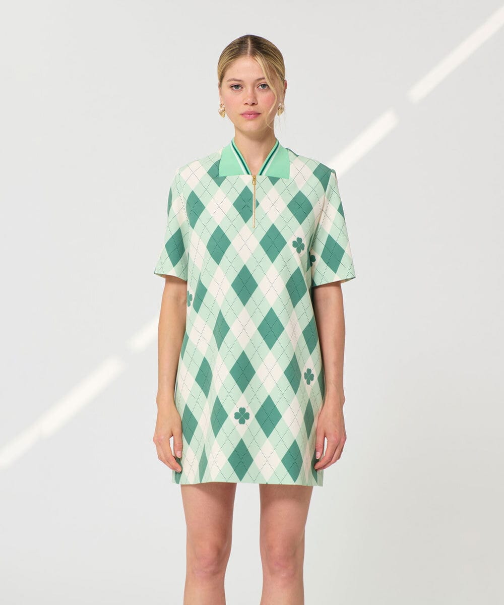 VZEGD16500 TARA JARMON(タラ ジャーモン) アーガイルクローバープリントドレス グリーン