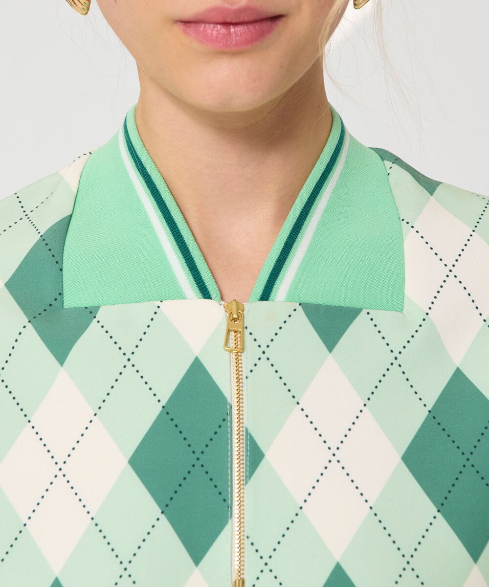 VZEGD16500 TARA JARMON(タラ ジャーモン) アーガイルクローバープリントドレス グリーン