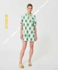VZEGD16500 TARA JARMON(タラ ジャーモン) アーガイルクローバープリントドレス グリーン