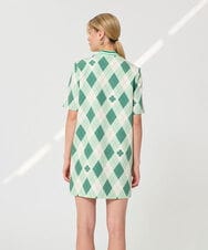 VZEGD16500 TARA JARMON(タラ ジャーモン) アーガイルクローバープリントドレス グリーン