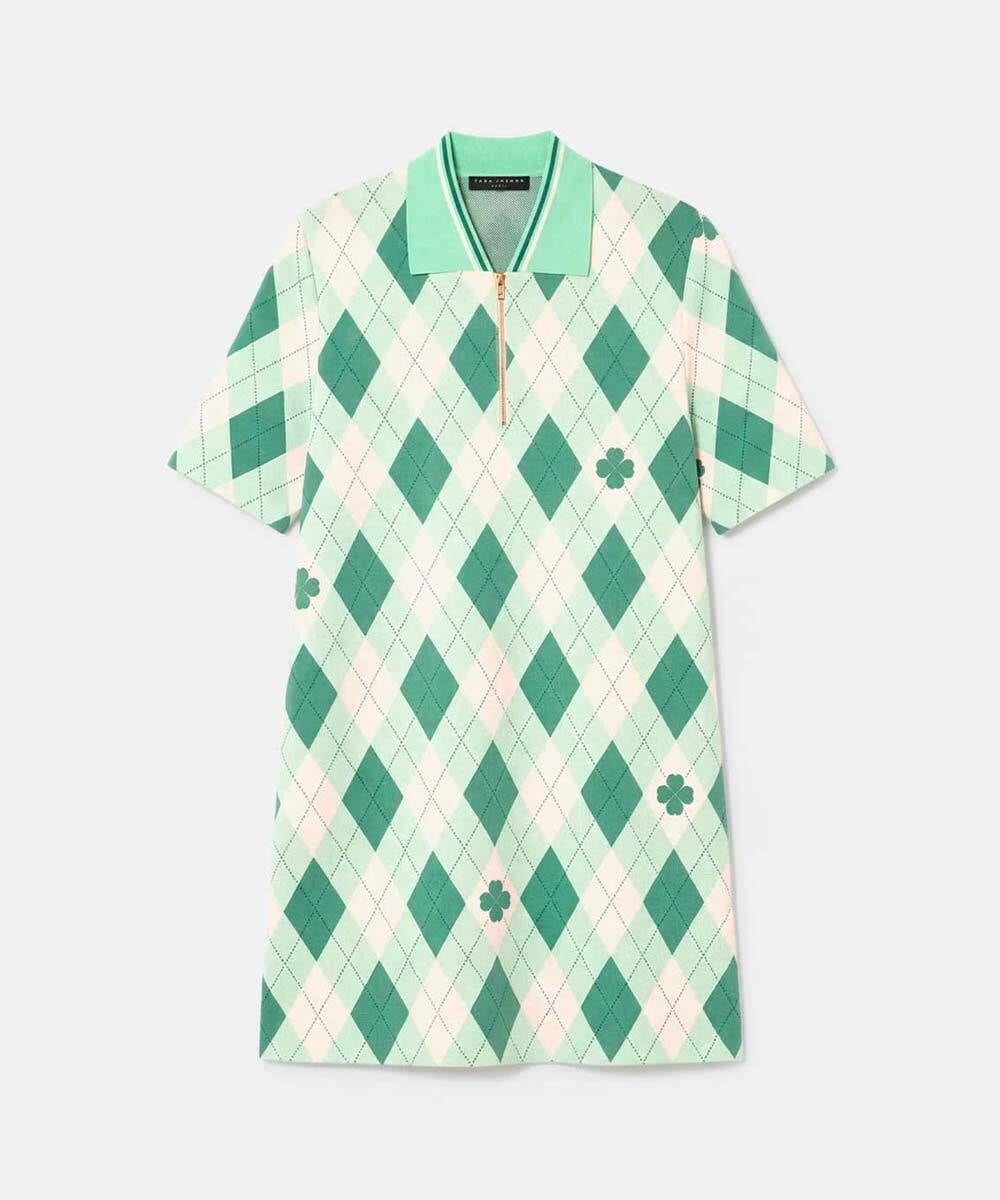 VZEGD16500 TARA JARMON(タラ ジャーモン) アーガイルクローバープリントドレス グリーン