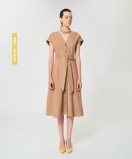 VZEGD18540 TARA JARMON(タラ ジャーモン) ポプリンドレス ハニーベージュ