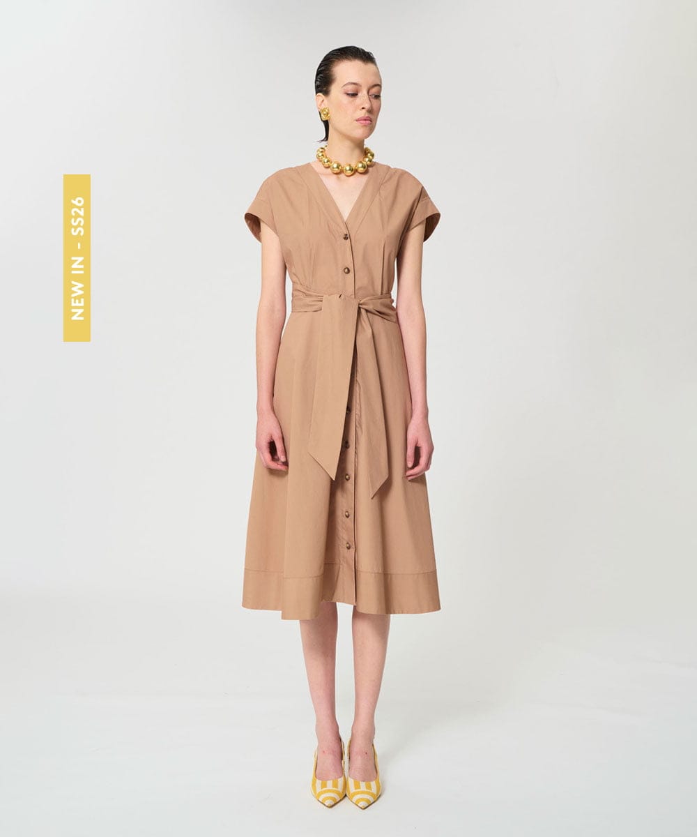 VZEGD18540 TARA JARMON(タラ ジャーモン) ポプリンドレス ハニーベージュ