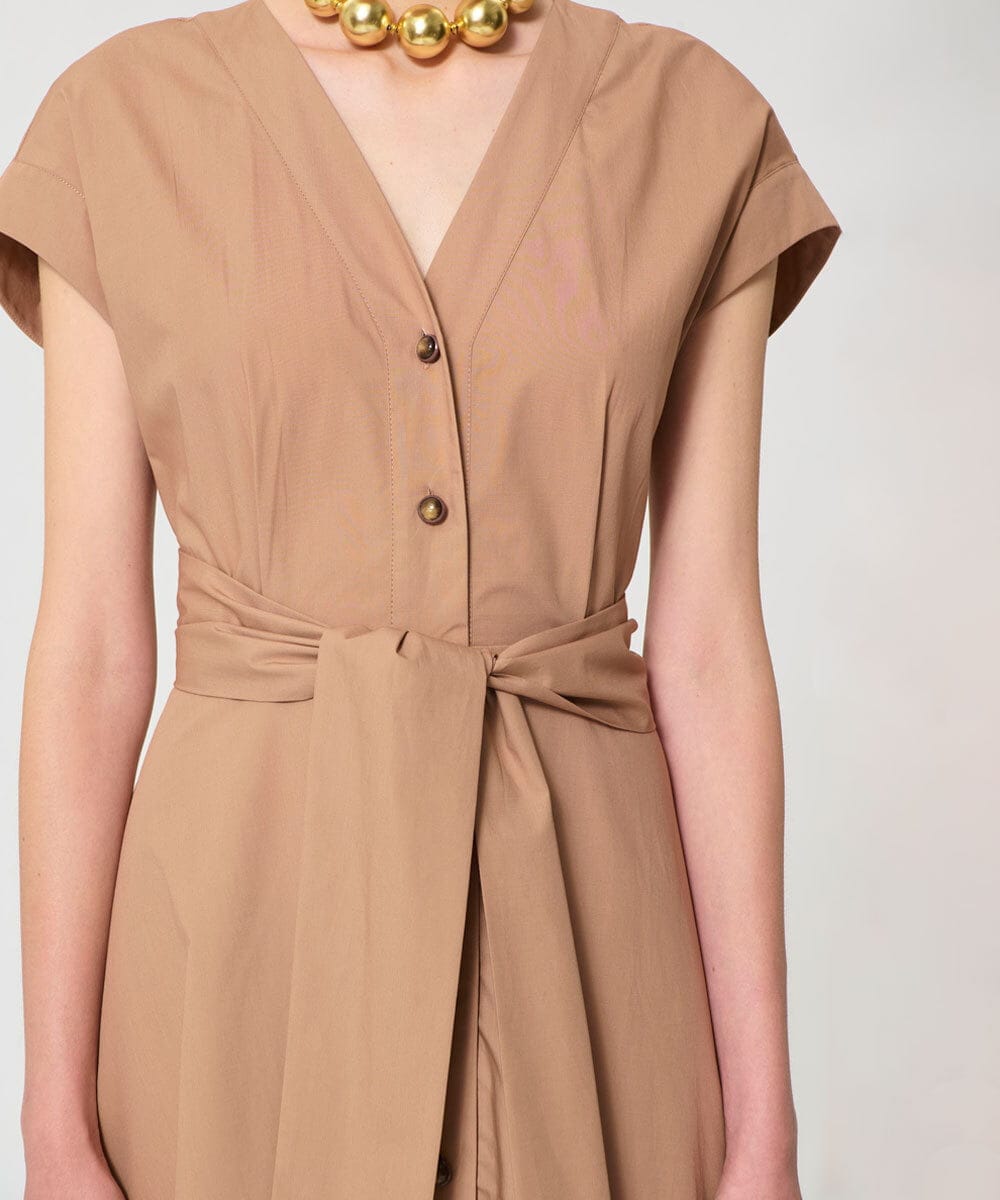 VZEGD18540 TARA JARMON(タラ ジャーモン) ポプリンドレス ハニーベージュ