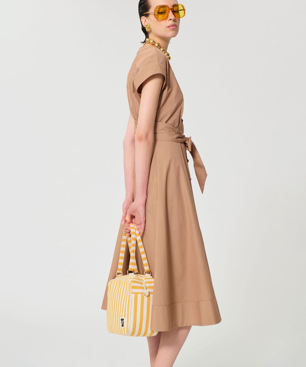 VZEGD18540 TARA JARMON(タラ ジャーモン) ポプリンドレス ハニーベージュ