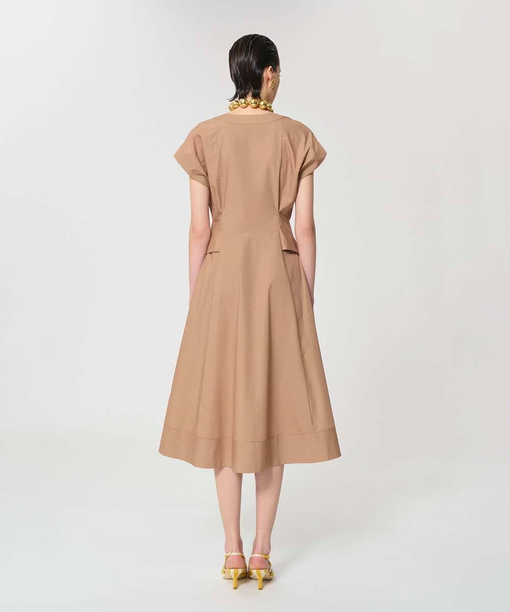 VZEGD18540 TARA JARMON(タラ ジャーモン) ポプリンドレス ハニーベージュ