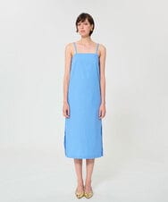 VZEGD19460 TARA JARMON(タラ ジャーモン) ポプリンキャミドレス スカイブルー