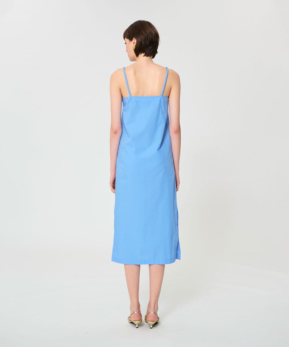 VZEGD19460 TARA JARMON(タラ ジャーモン) ポプリンキャミドレス スカイブルー