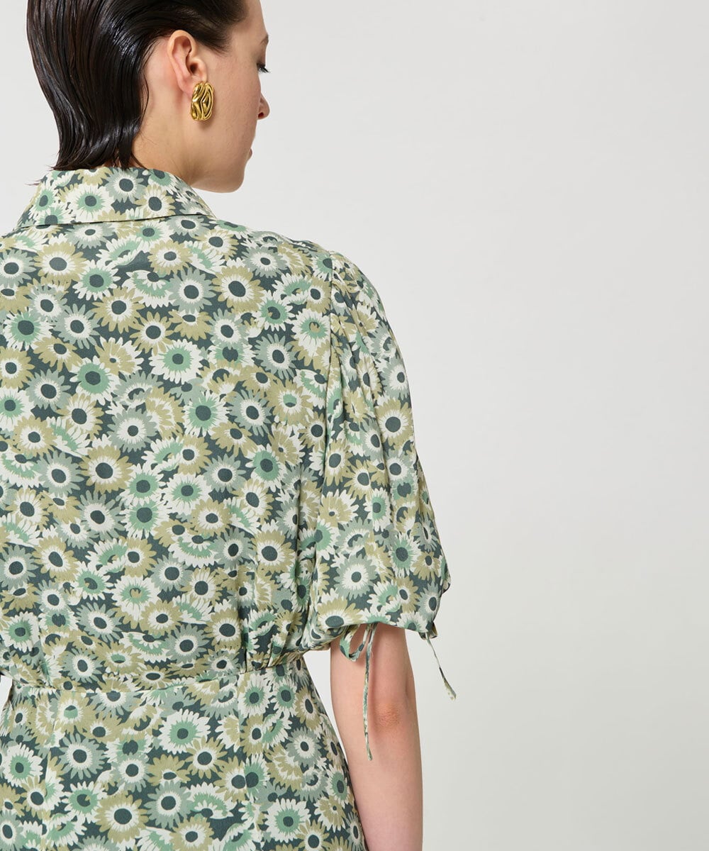 VZEGD20590 TARA JARMON(タラ ジャーモン) デイジーガーデンプリントドレス グリーン